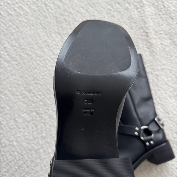 REFORMATION Francesca Moto Black Boots 7.5 - Picture 3 of 4